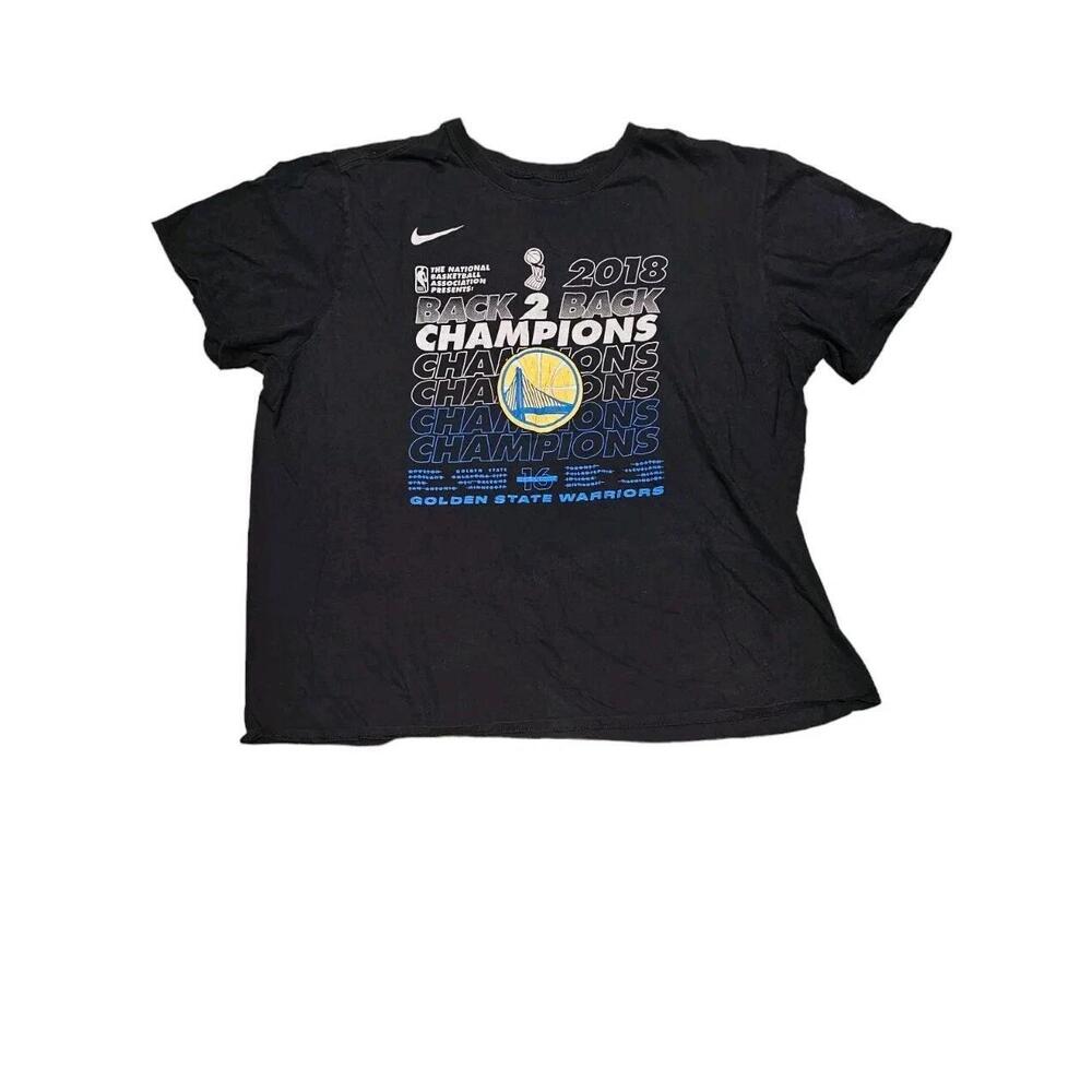 Nba Golden State Warriors T-Shirt Black Back To Back Champion Mens